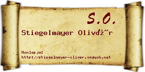 Stiegelmayer Olivér névjegykártya